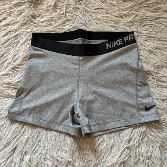 Nike Pro Dri-fit 3" Training Shorts Gray Black Activewear Workout Women's Large - Picture 1 of 3